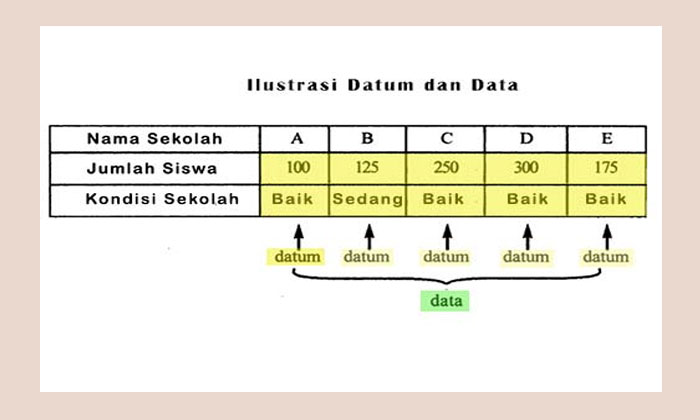 ilustrasi pengertian datum dan data